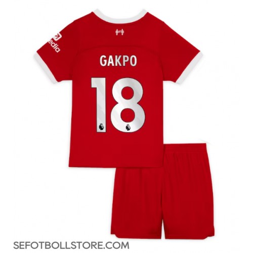 Liverpool Cody Gakpo #18 Replika babykläder Hemmaställ Barn 2023-24 Kortärmad (+ korta byxor)